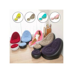 Inflatable Deluxe Lounge Seat with Foot rest & Free Pump