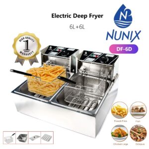6L+ 6L Nunix Commercial Double Deep Fryer