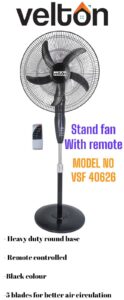 Velton 16″ Inch Standing Fan with Remote