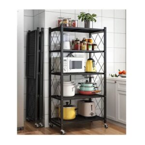 5-Tier Foldable Multipurpose Rack with Wheels