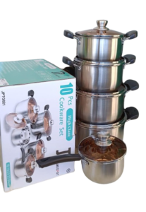 JP Jamesport Heavy Duty 10 PCS Stainless Steel Cookware Set