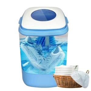 Mini washing machine with shoe brush