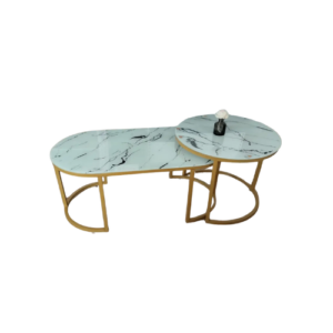 White Marble Coffee Table (Glass Effect)